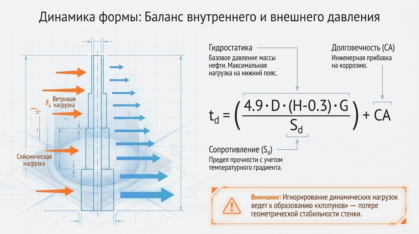 Рассчет толщины стенки резервуара