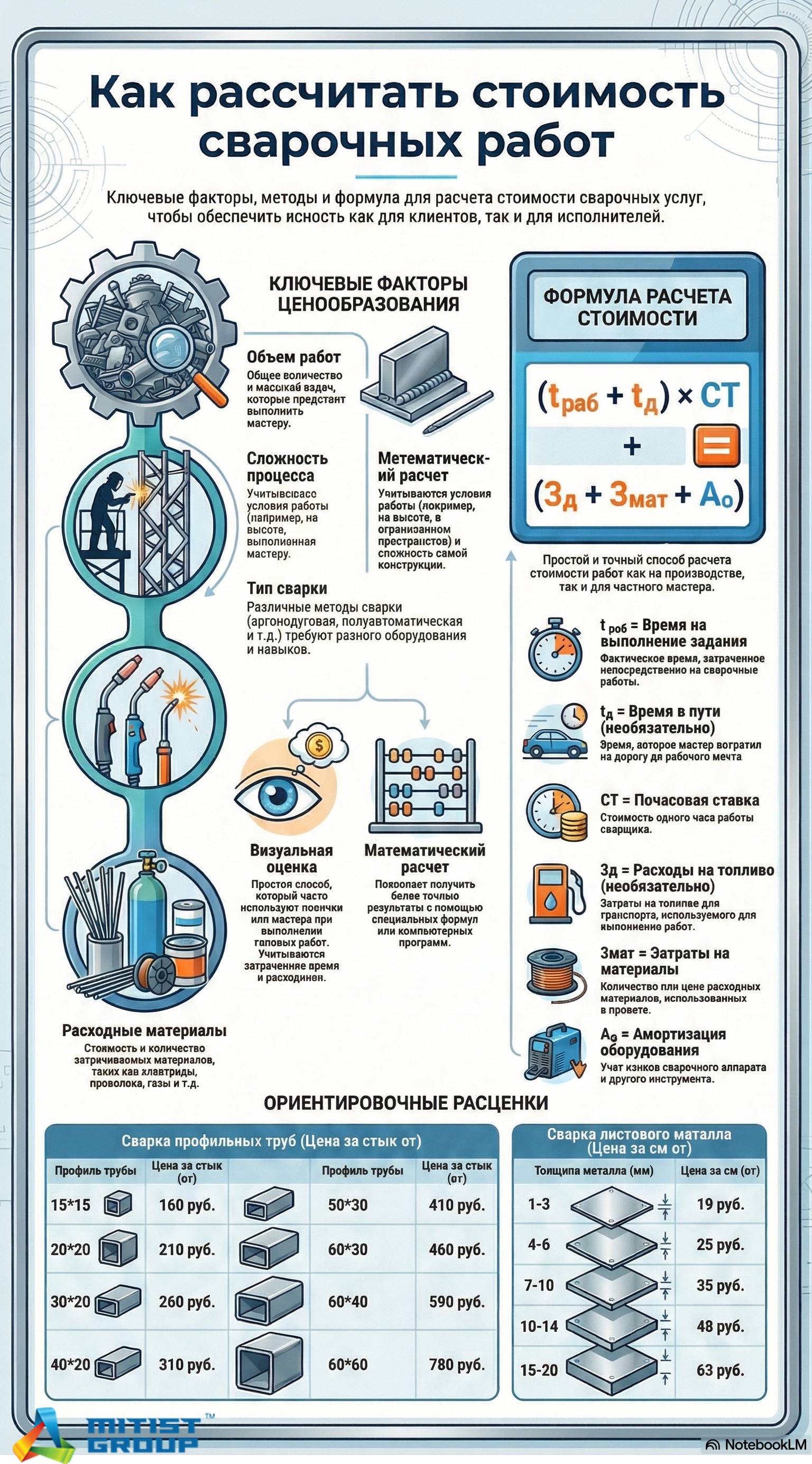 как рассчитать сварочные работы инфографика